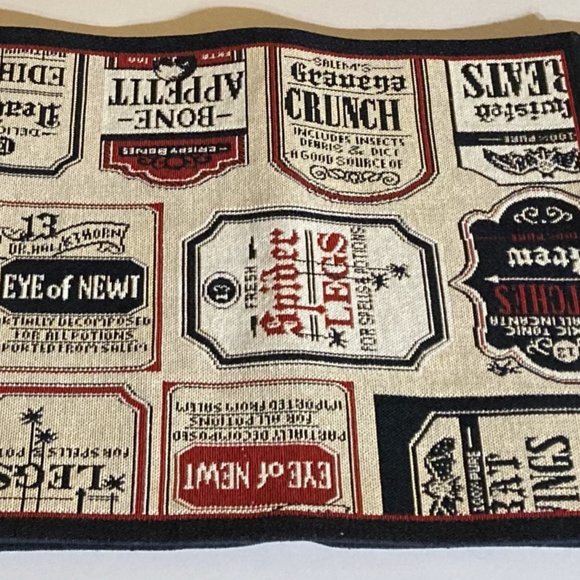 HALLOWEEN KITCHEN DINING DECOR Table Runner TOWELS Witch Skull Spider Theme - Picture 7 of 14